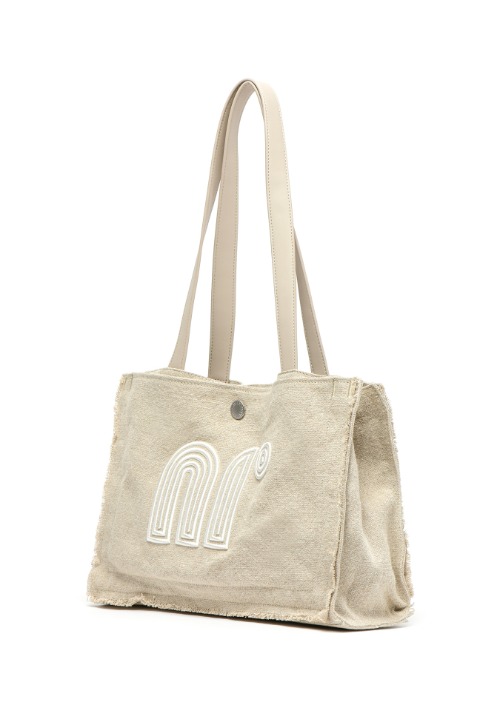 3PM Bag beige _ White logo
